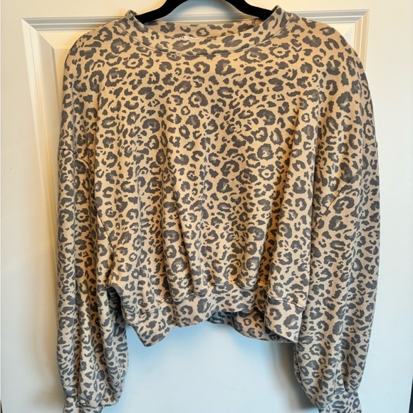 Zara Washed Effect Animal Leopard Print Sweatshirt Medium - Picture 3 of 3